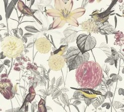 Vliestapete EXOTIC LIFE - rot-gelb - 10 Meter