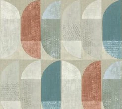 Vliestapete GEO NORDIC - beige-rot - 10 Meter