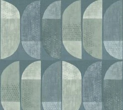 Vliestapete GEO NORDIC - blau-grün - 10 Meter