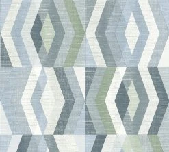 Vliestapete GEO NORDIC - blau-weiß - 10 Meter