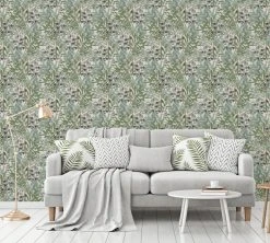 Vliestapete GEO NORDIC - grün-weiß - 10 Meter -Baumarkt Verkaufsgeschäft 9004564700 04 1600Wx1600H