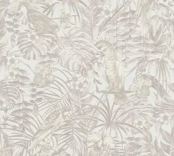 Vliestapete GREENERY - beige-grau - 10 Meter