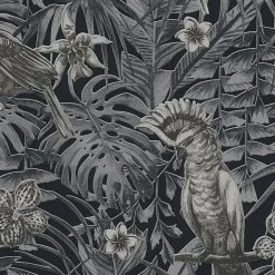 Vliestapete GREENERY - grau-schwarz - 10 Meter -Baumarkt Verkaufsgeschäft 9004568300 04 1600Wx1600H