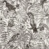 Vliestapete GREENERY - schwarz-weiß - 10 Meter