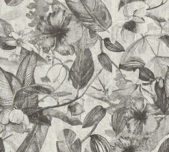 Vliestapete GREENERY - grau-schwarz - 10 Meter