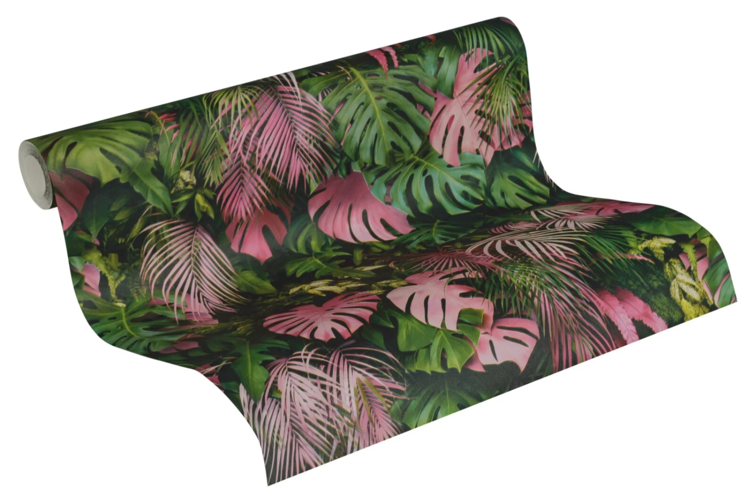 Vliestapete GREENERY - grün-rosa - 10 Meter 2 Vliestapete GREENERY - grün-rosa - 10 Meter – Bild 2