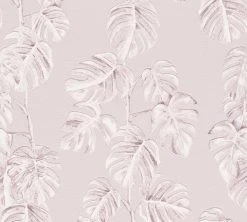 Vliestapete GREENERY - rosa-weiß - 10 Meter