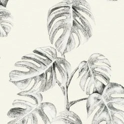 Vliestapete GREENERY - schwarz-weiß - 10 Meter -Baumarkt Verkaufsgeschäft 9004570400 04 1600Wx1600H