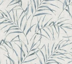 Vliestapete GREENERY - blau-grau - 10 Meter