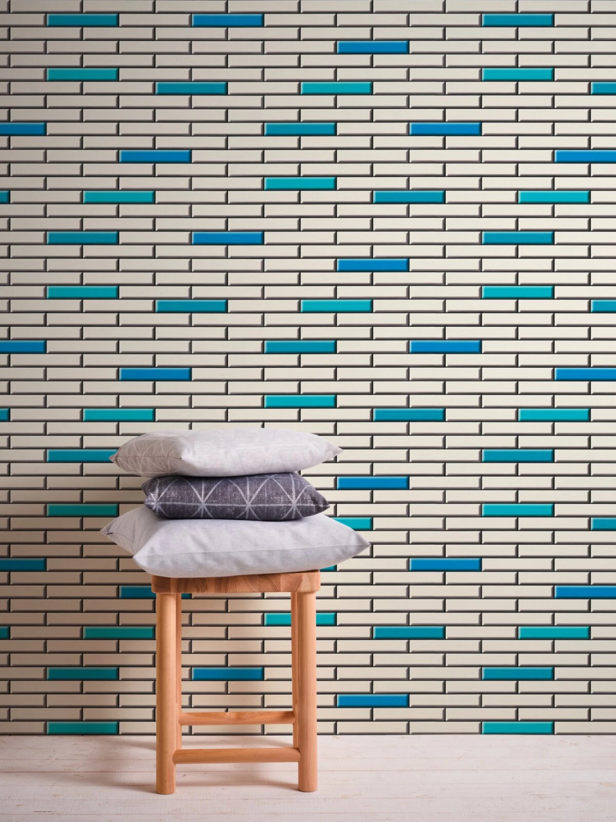 Papiertapete IL DECORO - creme-blau - 10 Meter 3 Papiertapete IL DECORO - creme-blau - 10 Meter – Bild 3