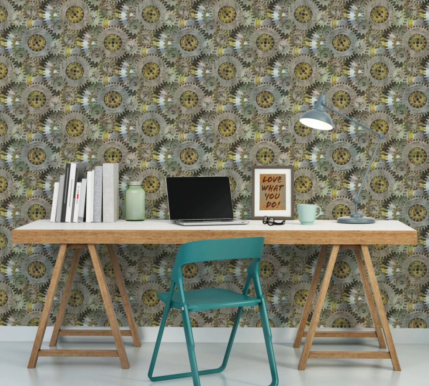 Vliestapete IL DECORO - grau-grün - 10 Meter 3 Vliestapete IL DECORO - grau-grün - 10 Meter – Bild 3