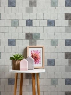 Vliestapete IL DECORO - blau-grau - 10 Meter -Baumarkt Verkaufsgeschäft 9004583000 04 1600Wx1600H