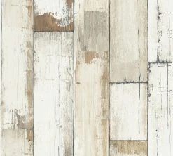 Vliestapeten - creme - Holzoptik - 10 Meter