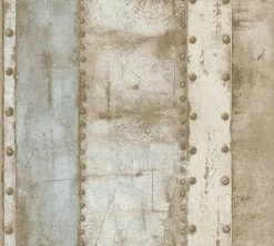 Vliestapete INDUSTRIAL - beige-blau - 10 Meter