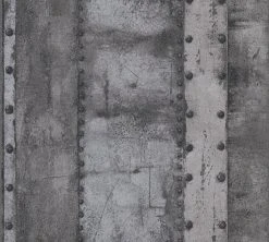 Vliestapete INDUSTRIAL - grau-schwarz - 10 Meter