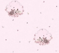 Vliestapete LITTLE STARS - rosa-bunt - 10 Meter