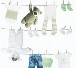 Vliestapete LITTLE STARS - grün-creme - 10 Meter