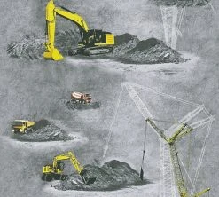 Vliestapete LITTLE STARS - gelb-schwarz - 10 Meter