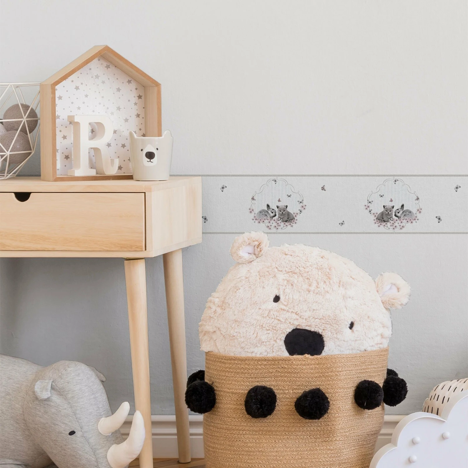 Vlies-Borte LITTLE STARS - grau-bunt - 13 cm 3 Vlies-Borte LITTLE STARS - grau-bunt - 13 cm – Bild 3