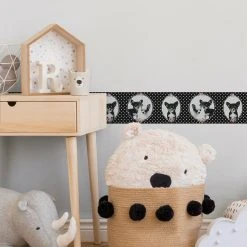 Vlies-Borte LITTLE STARS - schwarz-violett - 13 cm -Baumarkt Verkaufsgeschäft 9004613100 04 1600Wx1600H