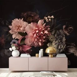 Fototapete DESIGNWALLS - rosa-schwarz - Blumen - 2,55 Meter -Baumarkt Verkaufsgeschäft 9004623600 03 1600Wx1600H