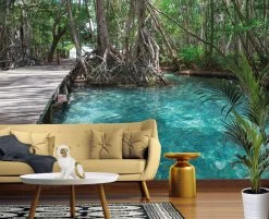 Fototapete DESIGNWALLS - blau-braun - Wald - 2,55 Meter -Baumarkt Verkaufsgeschäft 9004626800 03 1600Wx1600H