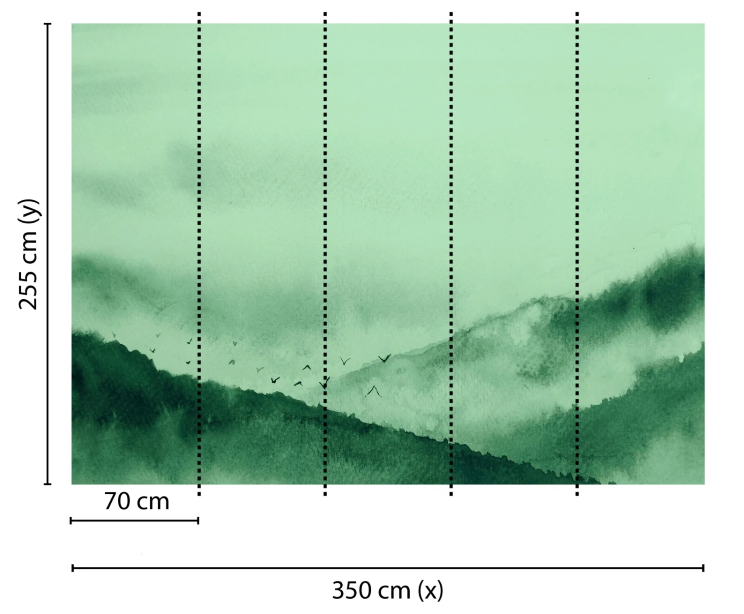 Fototapete DESIGNWALLS - grün-schwarz - Berge - 2,55 Meter 2 Fototapete DESIGNWALLS - grün-schwarz - Berge - 2,55 Meter – Bild 2