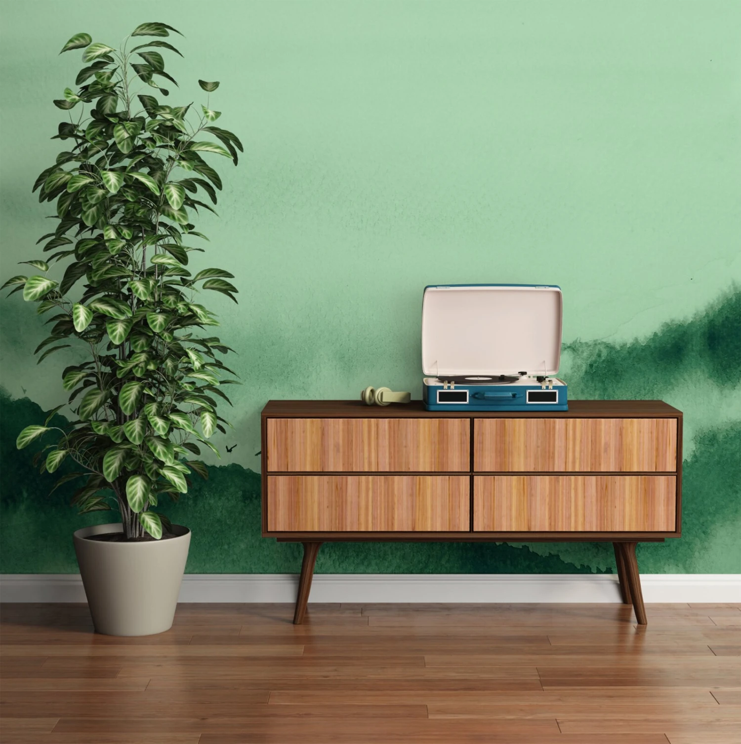 Fototapete DESIGNWALLS - grün-schwarz - Berge - 2,55 Meter 4 Fototapete DESIGNWALLS - grün-schwarz - Berge - 2,55 Meter – Bild 4