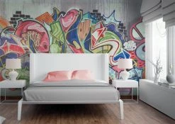 Fototapete DESIGNWALLS - bunt-grau - Graffiti - 2,55 Meter -Baumarkt Verkaufsgeschäft 9004628800 03 1600Wx1600H