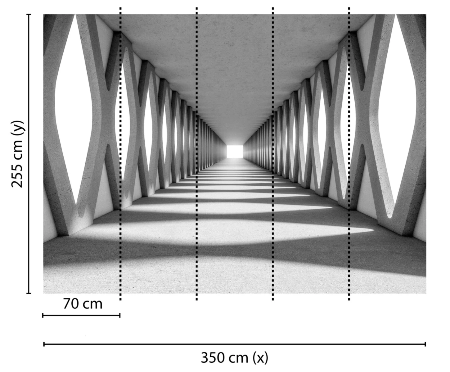 Fototapete DESIGNWALLS - 3D-Motiv - grau-weiß - 2,55 Meter 2 Fototapete DESIGNWALLS - 3D-Motiv - grau-weiß - 2,55 Meter – Bild 2