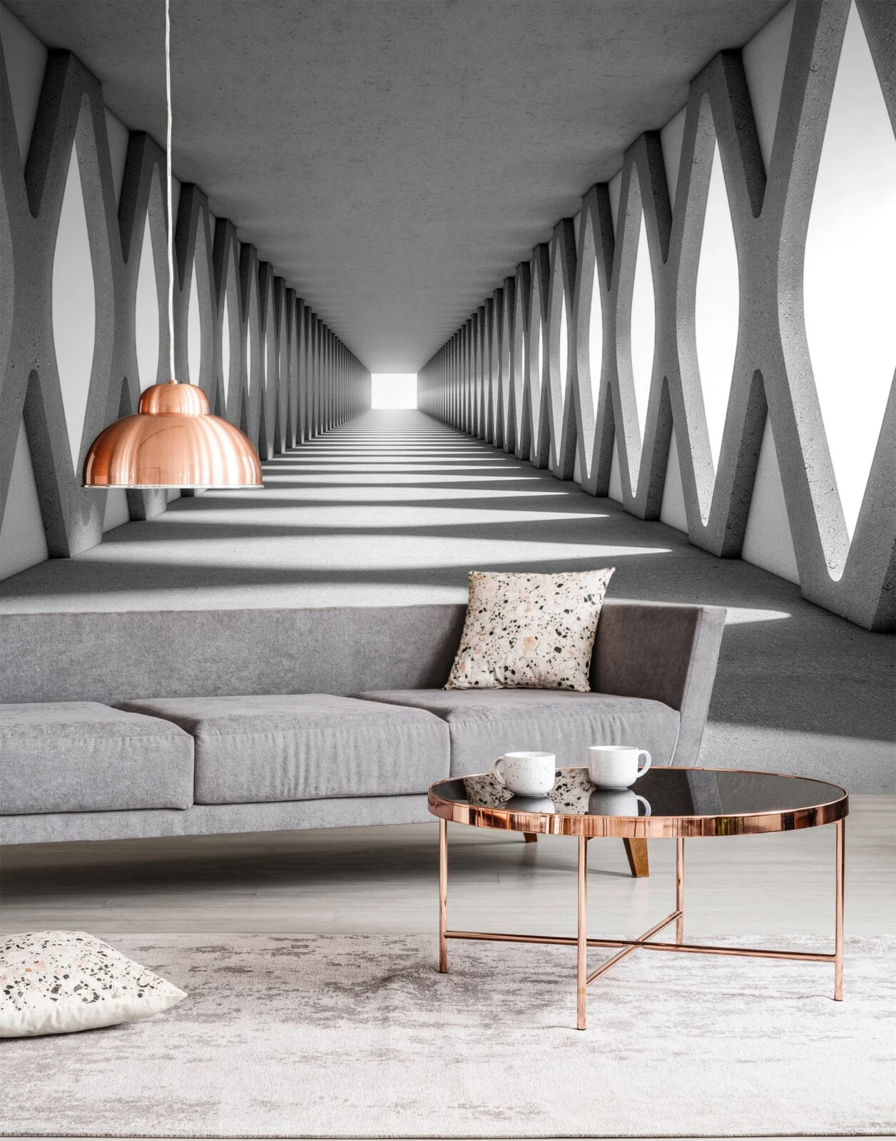 Fototapete DESIGNWALLS - 3D-Motiv - grau-weiß - 2,55 Meter 3 Fototapete DESIGNWALLS - 3D-Motiv - grau-weiß - 2,55 Meter – Bild 3