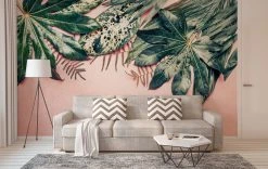 Fototapete DESIGNWALLS - rosa-grün - Pflanzen - 2,55 Meter -Baumarkt Verkaufsgeschäft 9004630800 03 1600Wx1600H