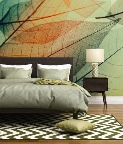 Fototapete DESIGNWALLS - grün-orange - Blätter - 2,55 Meter -Baumarkt Verkaufsgeschäft 9004631400 03 1600Wx1600H