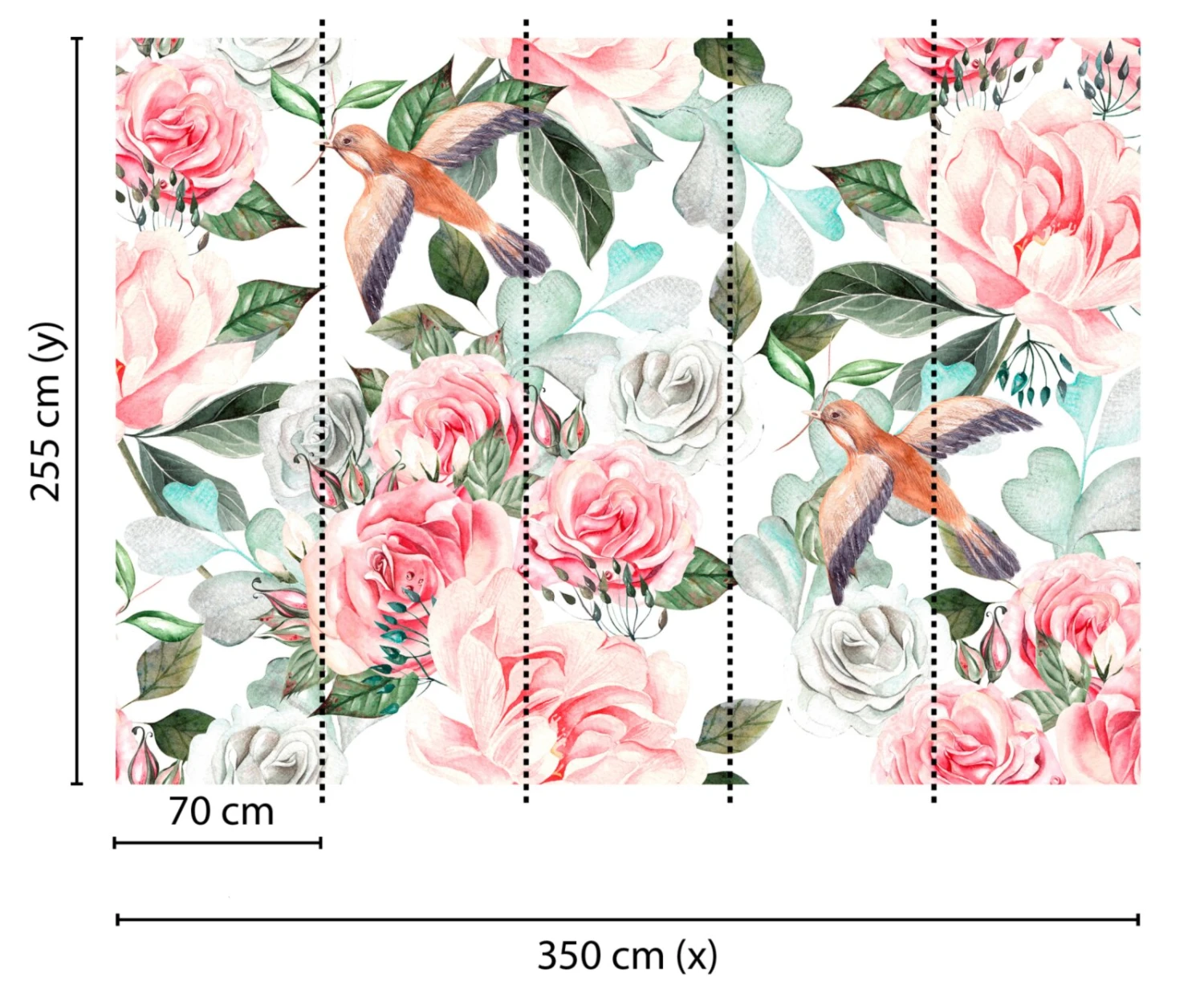 Fototapete DESIGNWALLS - weiß-rosa - Blumen - 2,55 Meter 2 Fototapete DESIGNWALLS - weiß-rosa - Blumen - 2,55 Meter – Bild 2