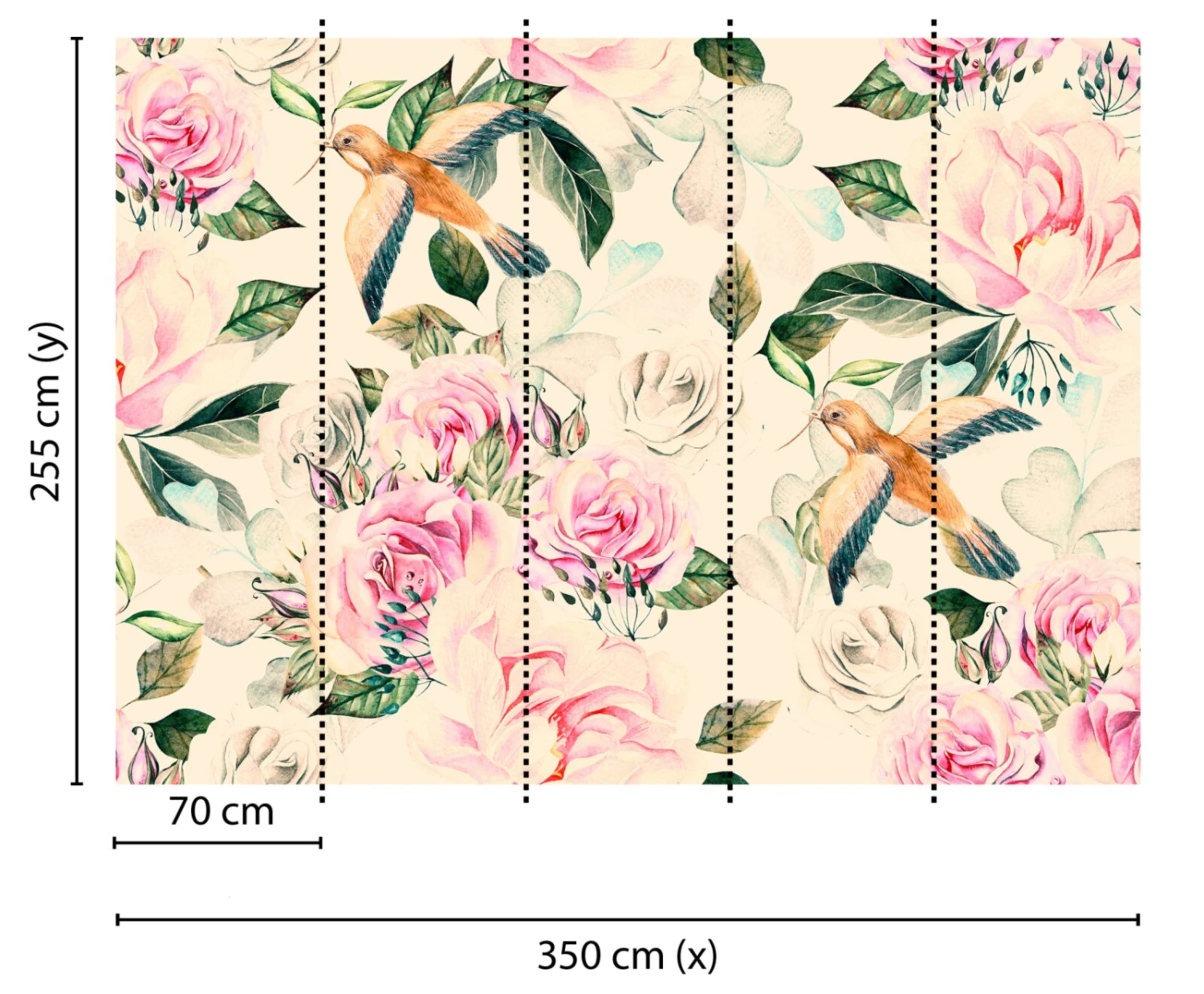 Fototapete DESIGNWALLS - creme-rosa - Blumen - 2,55 Meter 2 Fototapete DESIGNWALLS - creme-rosa - Blumen - 2,55 Meter – Bild 2