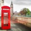 Fototapete DESIGNWALLS - London Telefonzelle - rot-braun - 2,55 Meter