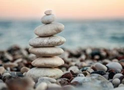 Fototapete DESIGNWALLS - grau-blau - Steine - 2,55 Meter