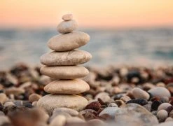 Fototapete DESIGNWALLS - grau-blau-beige - Steine - 2,55 Meter