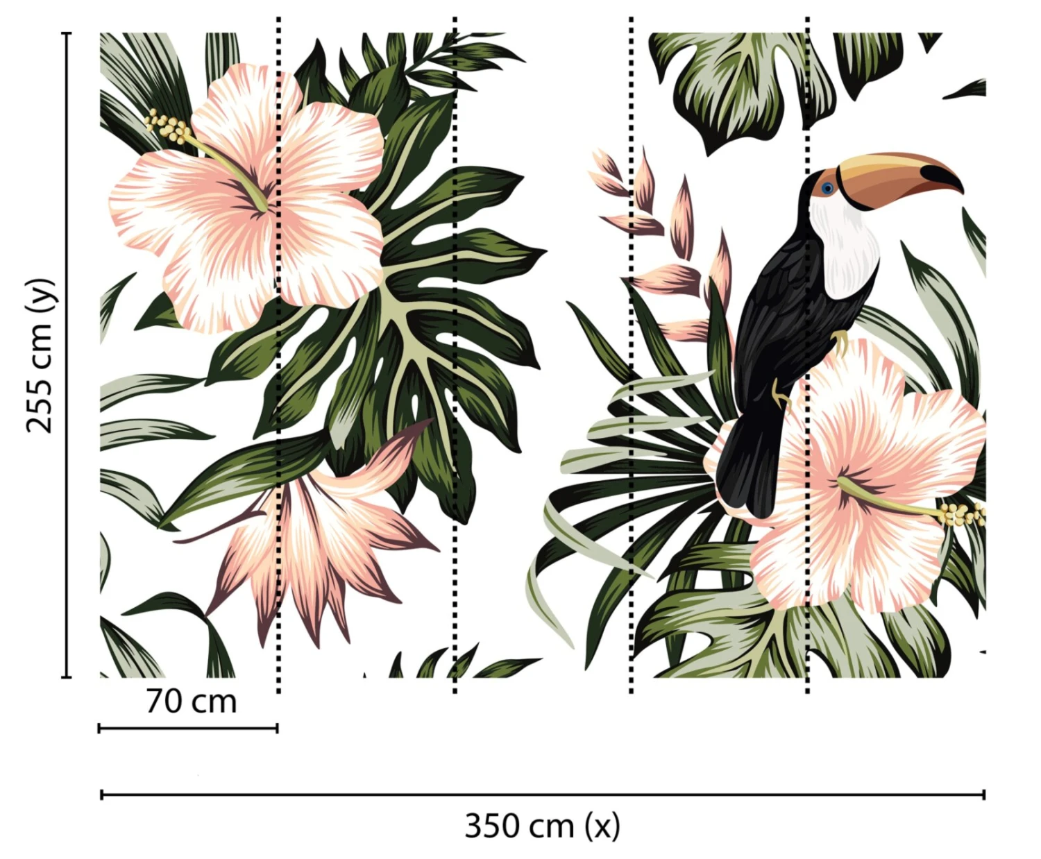 Fototapete DESIGNWALLS - weiß-rosa - Blumen - 2,55 Meter 2 Fototapete DESIGNWALLS - weiß-rosa - Blumen - 2,55 Meter – Bild 2