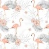 Fototapete DESIGNWALLS - weiß-rosa - Pelikan - 2,55 Meter