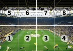 Fototapete DESIGNWALLS 2.0 - gelb-schwarz - BVB Stadion - 2,5 Meter -Baumarkt Verkaufsgeschäft 9004637800 03 1600Wx1600H