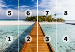 Fototapete DESIGNWALLS 2.0 - blau-braun - Steg - 2,5 Meter -Baumarkt Verkaufsgeschäft 9004638200 03 1600Wx1600H