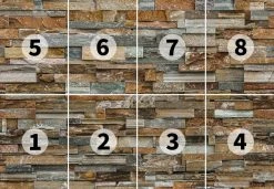 Fototapete DESIGNWALLS 2.0 - braun-grau - Steinmauer - 2,5 Meter -Baumarkt Verkaufsgeschäft 9004638600 03 1600Wx1600H