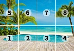 Fototapete DESIGNWALLS 2.0 - türkis-grün - Strand - 2,5 Meter -Baumarkt Verkaufsgeschäft 9004639800 03 1600Wx1600H