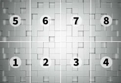 Fototapete DESIGNWALLS 2.0 - weiß-grau - 3D - 2,5 Meter -Baumarkt Verkaufsgeschäft 9004640400 03 1600Wx1600H