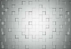 Fototapete DESIGNWALLS 2.0 - weiß-grau - 3D - 2,5 Meter