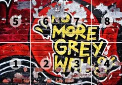 Fototapete DESIGNWALLS 2.0 - rot-gelb - Graffiti - 2,5 Meter -Baumarkt Verkaufsgeschäft 9004640500 03 1600Wx1600H