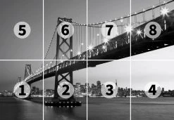 Fototapete DESIGNWALLS 2.0 - schwarz-weiß - Skyline - 2,5 Meter -Baumarkt Verkaufsgeschäft 9004641100 03 1600Wx1600H