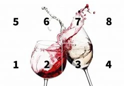 Fototapete DESIGNWALLS 2.0 - rot-weiß - Weingläser - 2,5 Meter -Baumarkt Verkaufsgeschäft 9004641200 03 1600Wx1600H