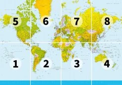 Fototapete DESIGNWALLS 2.0 - gelb-grün - Weltkarte - 2,5 Meter -Baumarkt Verkaufsgeschäft 9004641400 03 1600Wx1600H